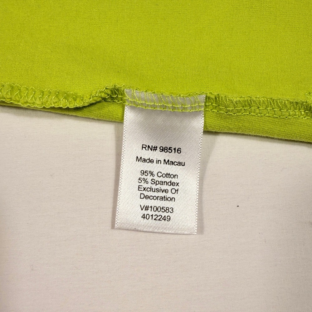 Coldwater Creek Womens XS Bright Yellow Green Lace V-Neck Tank Top Sleeveless - Picture 6 of 11